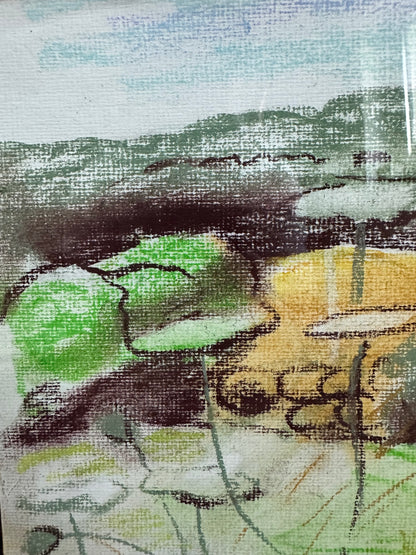 Peisaj cu flori albe